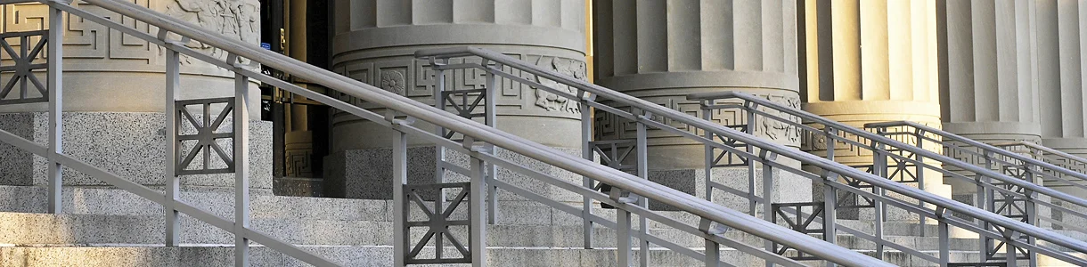 Courthouse steps and railing